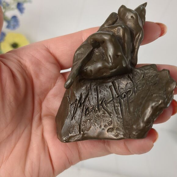 Vintage Mark Hopkins Signed Bronze Sculpture Hand Sculpting Tool Thumb Print 02 - Picture 4 of 9